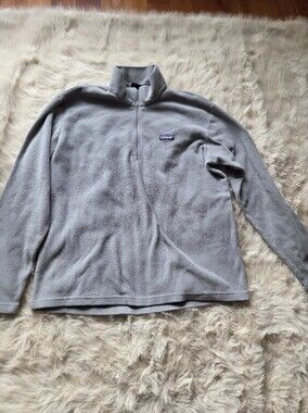 Patagonia Men’s Gray Quarter-Zip Fleece Pullover Sz L Grey